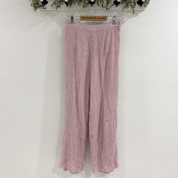 Petal & Pup Pants - Petal And Pup Light Pink Flowy Straight Leg Lined Zipped High Rise Pants Size 10